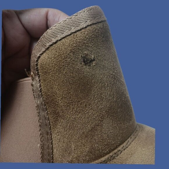 Ankis Womens Platform Ankle Boots With suede  Slip-On Style Chestnut Sz 11 - Picture 12 of 14